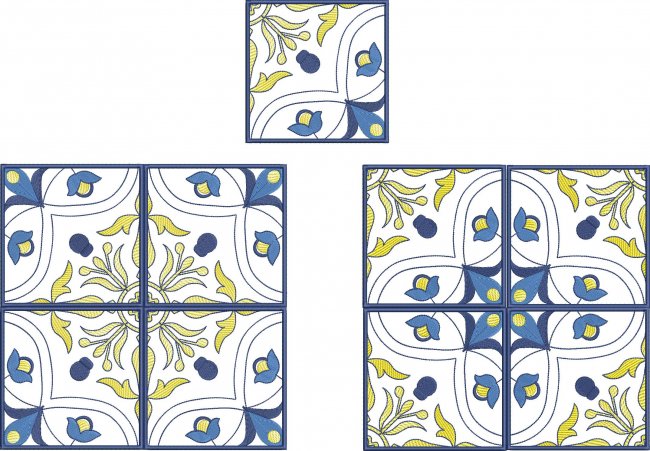BFC1969 Portuguese Azulejos Tiles Quilt Blocks