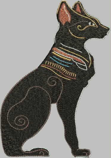 BFC2083 Large Egyptian Cats on Black