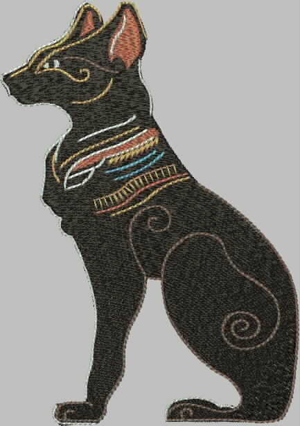 BFC2083 Large Egyptian Cats on Black