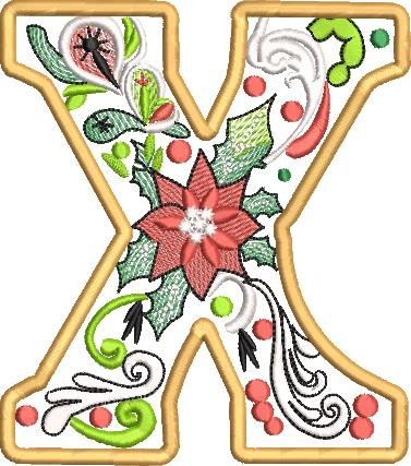 BFC32223 Christmas Applique Alpha X