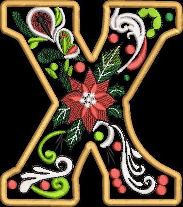 BFC32223 Christmas Applique Alpha X