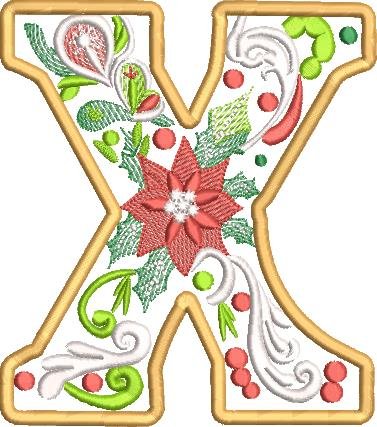 BFC32223 Christmas Applique Alpha X