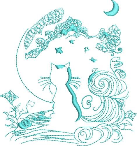 BFC31966 A Cat and the Moon