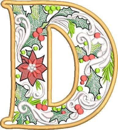 BFC32203 Christmas Applique Alpha D