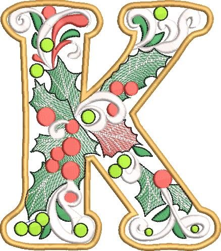BFC32210 Christmas Applique Alpha K