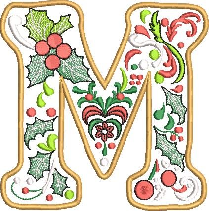 BFC32212 Christmas Applique Alpha M
