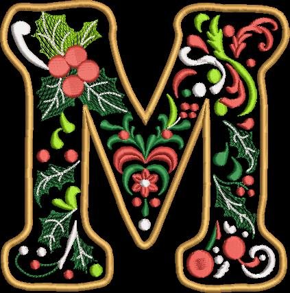 BFC32212 Christmas Applique Alpha M