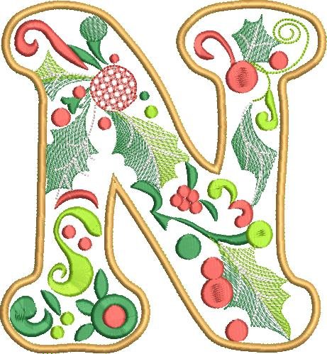 BFC32213 Christmas Applique Alpha N