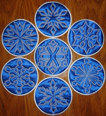 CCQ0182 - 10 Snowflakes and Coasters