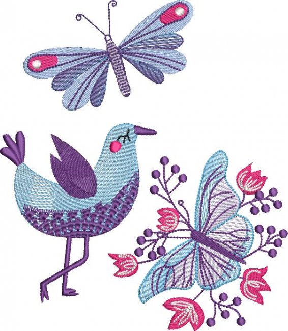 BFC1827 Birds, Flowers & Butterflies