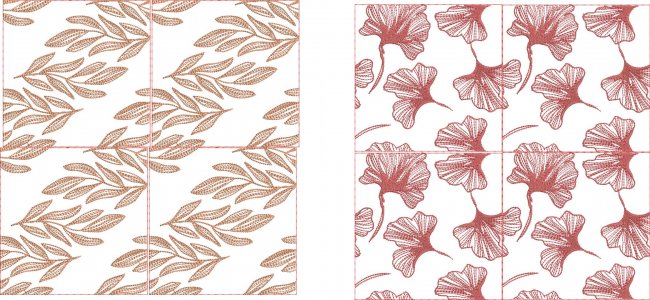 BFC2057 Waves of Ginkgo Quilt Blocks