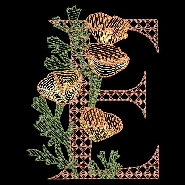 BFC31838 Spring Flowers Alphabet E