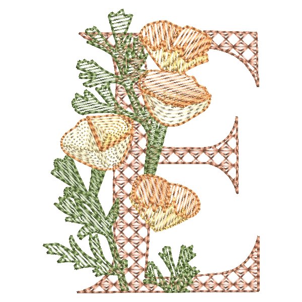 BFC31838 Spring Flowers Alphabet E