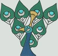 BFC1034 QIH or Regular Stained Glass Peacock w/flowers