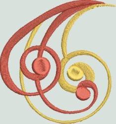 BFC1373 Fanciful Scrolly Birds