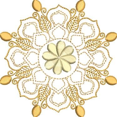 BFC1913 Large Golden Mandala Quilt Blocks