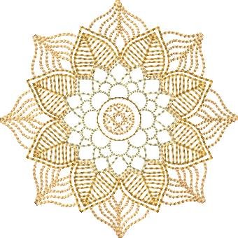 BFC1914 Circular Golden Mandala Quilt Blocks