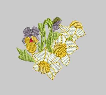 BFC0333   Lace Bowl & Doily  Watercolor Bouquet