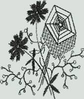 BFC0591 Crystal Flowers - Blackwork
