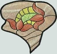 BFC0894 Stained Glass-Art Nouveau Circle in a Square