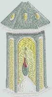 BFC0909 Stained Glass-Joseph, Mary and the Infant Jesus Christ