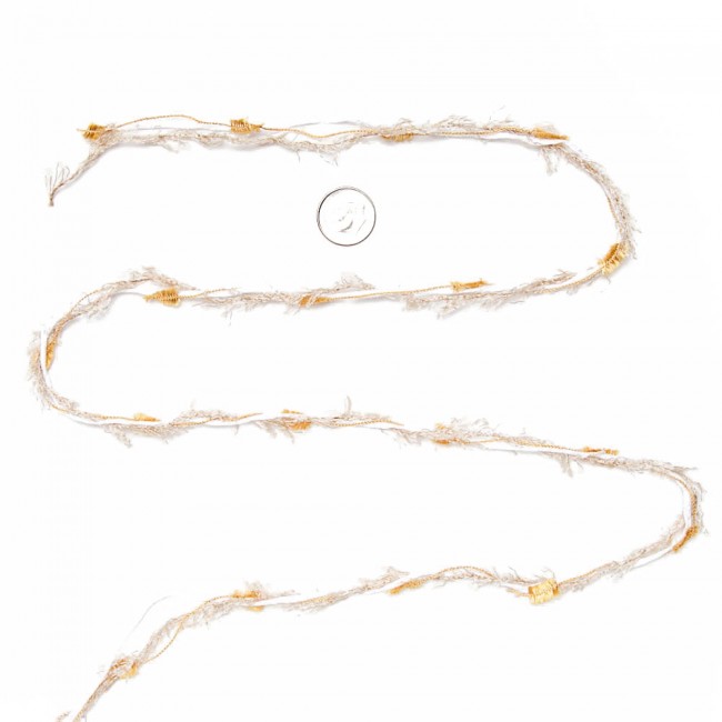 Gold, Beige and White Puffs with Eyelash