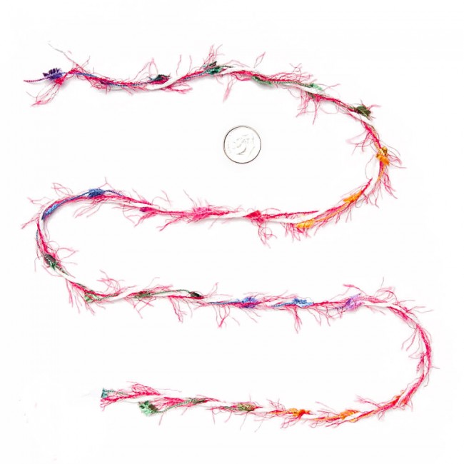 Hot PInk with Multicolor Puffs with Eyelash
