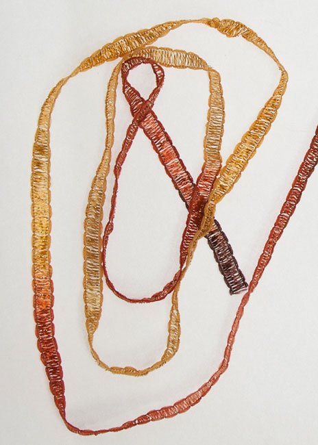Brown/Orange Metallic Ribbon