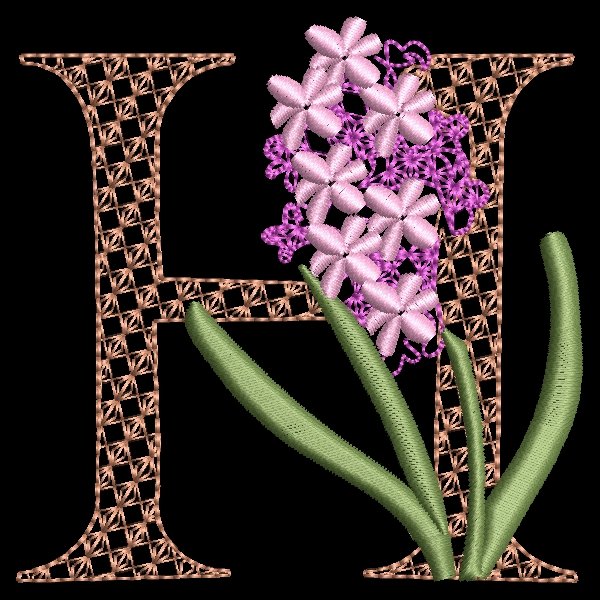 BFC31841 Spring Flowers Alphabet H