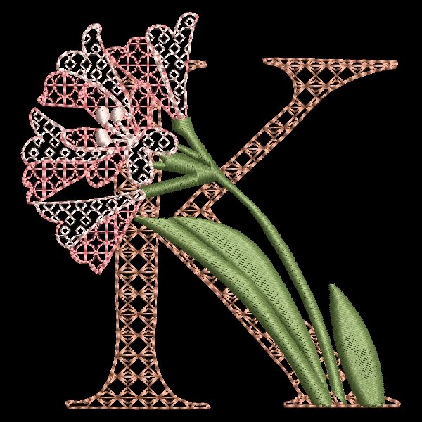 BFC31844 Spring Flowers Alphabet K