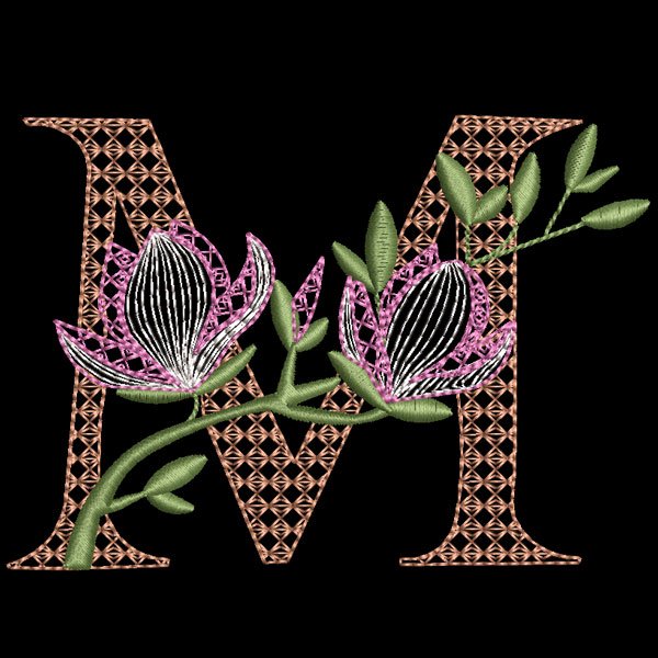 BFC31846 Spring Flowers Alphabet M