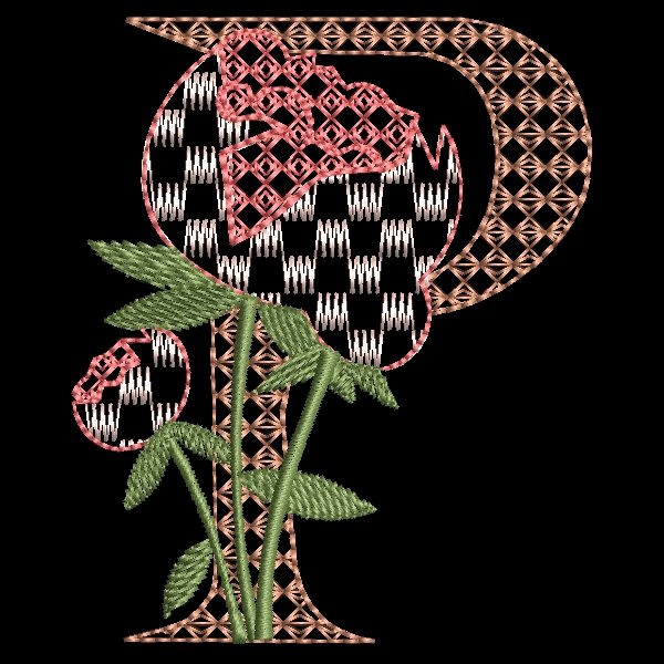 BFC31849 Spring Flowers Alphabet P