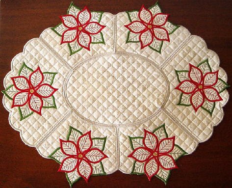 CCQ0047 - Poinsettia Oval Placemat