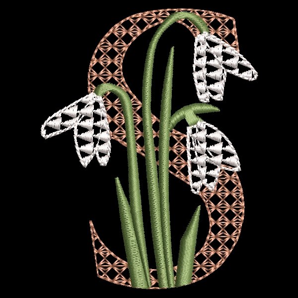 BFC31852 Spring Flowers Alphabet S