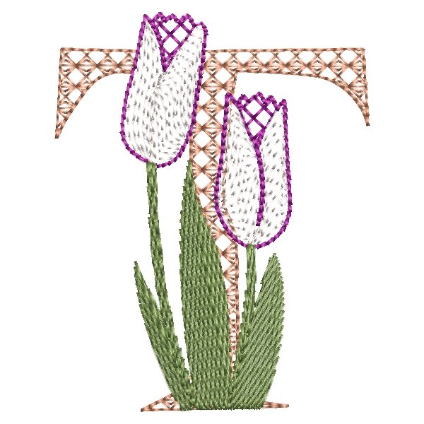 BFC31853 Spring Flowers Alphabet T