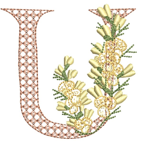BFC31854 Spring Flowers Alphabet U
