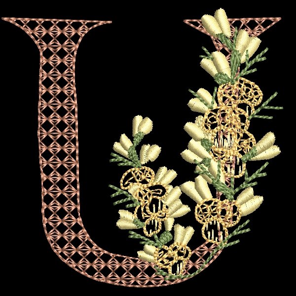 BFC31854 Spring Flowers Alphabet U