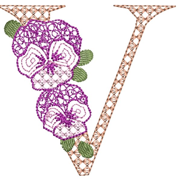 BFC31855 Spring Flowers Alphabet V