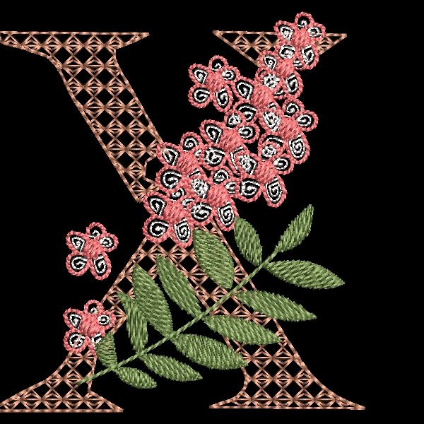 BFC31857 Spring Flowers Alphabet X