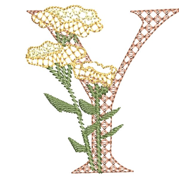 BFC31858 Spring Flowers Alphabet Y