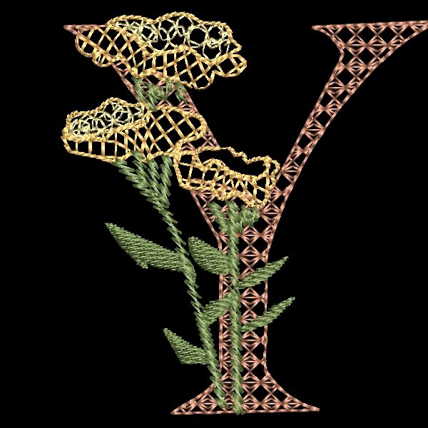 BFC31858 Spring Flowers Alphabet Y