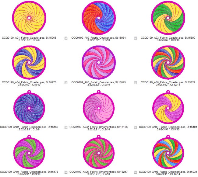 CCQ0199 - Kaleidoscope Coasters and Ornaments