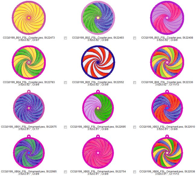CCQ0199 - Kaleidoscope Coasters and Ornaments