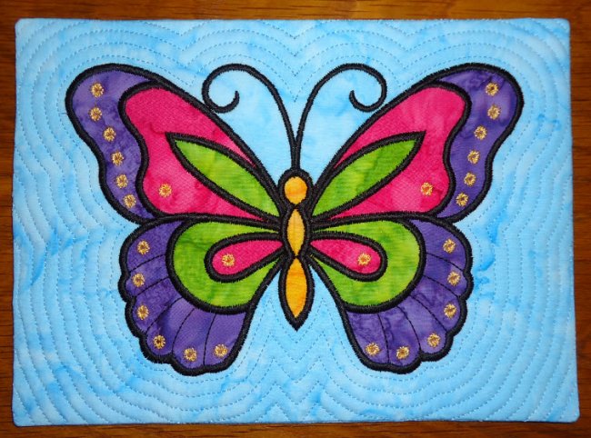 CCQ0608 - Butterfly Applique  and Mug Rug