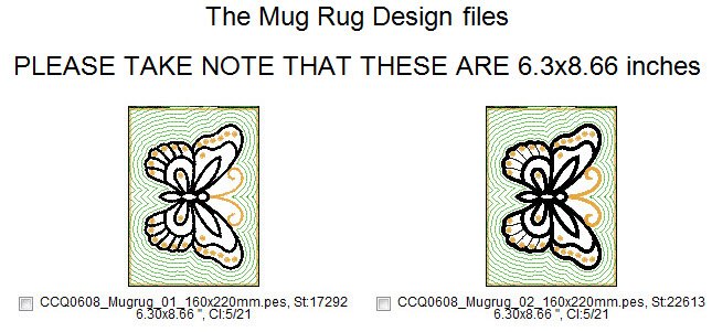 CCQ0608 - Butterfly Applique  and Mug Rug