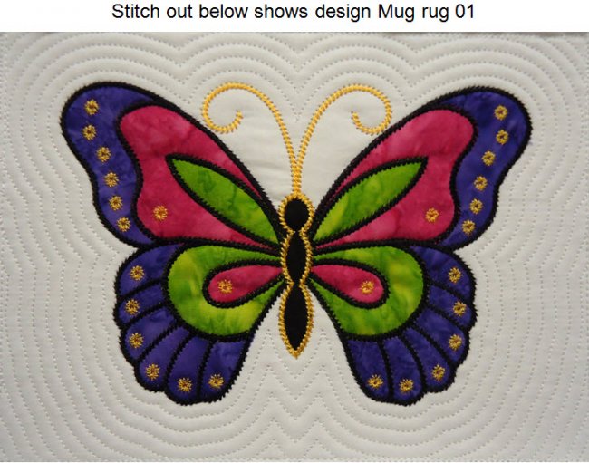 CCQ0608 - Butterfly Applique  and Mug Rug