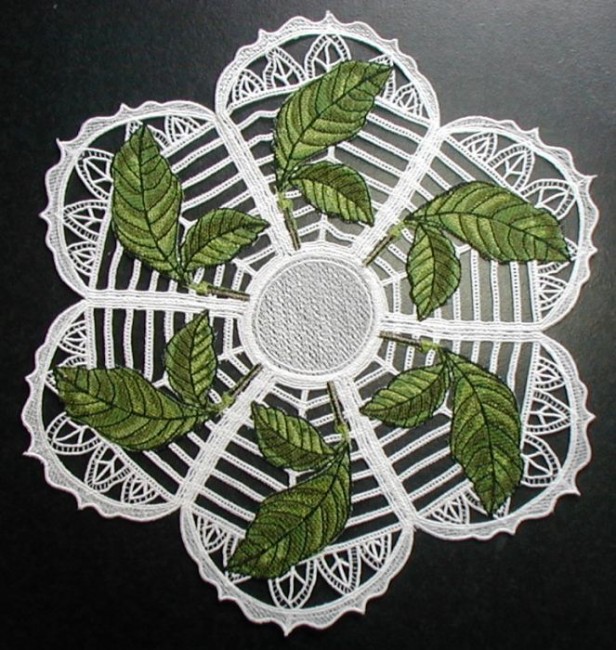 BFC0180 Lace Bowl & Doily Pink Magnolias