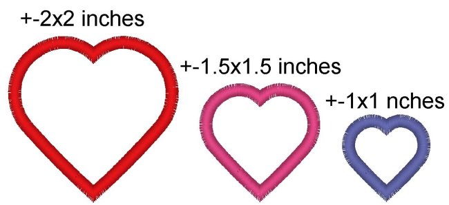 CCQ0318 - Heart Applique 3 sizes included