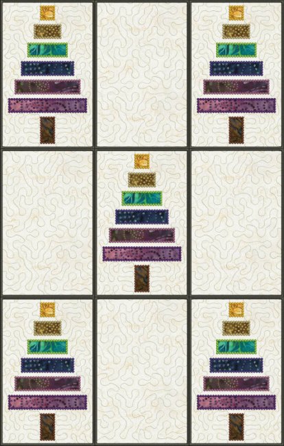 CCQ0536 -  Applique Fabric Strips Trees