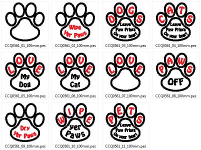 CCQ0561 - Paws Applique Designs